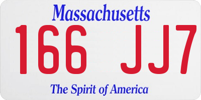 MA license plate 166JJ7