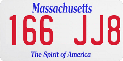 MA license plate 166JJ8