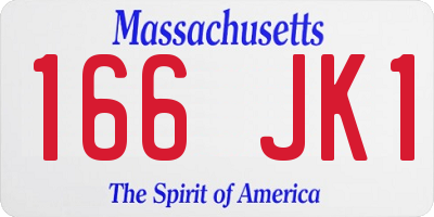 MA license plate 166JK1