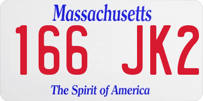 MA license plate 166JK2