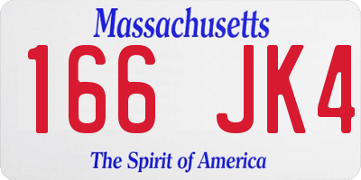 MA license plate 166JK4