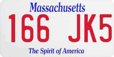 MA license plate 166JK5