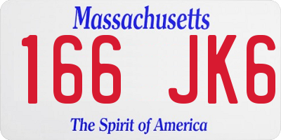 MA license plate 166JK6