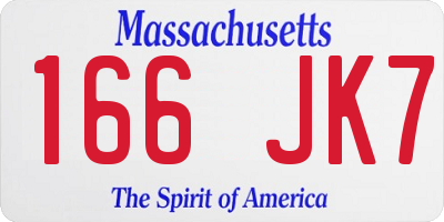 MA license plate 166JK7