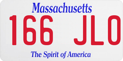 MA license plate 166JL0
