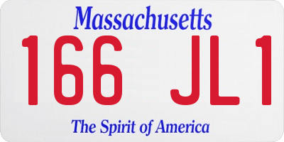 MA license plate 166JL1