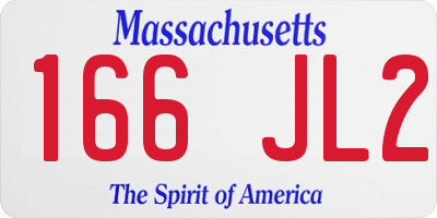 MA license plate 166JL2