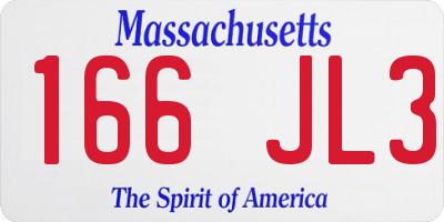 MA license plate 166JL3