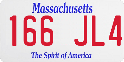 MA license plate 166JL4