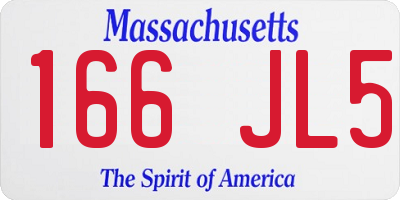MA license plate 166JL5