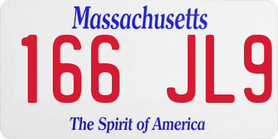 MA license plate 166JL9