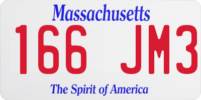 MA license plate 166JM3