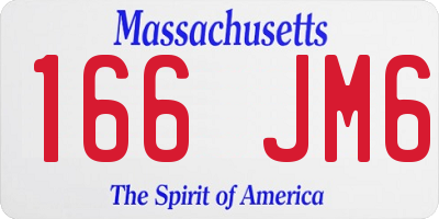 MA license plate 166JM6