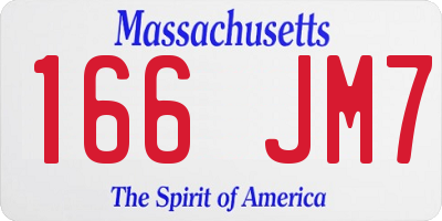 MA license plate 166JM7