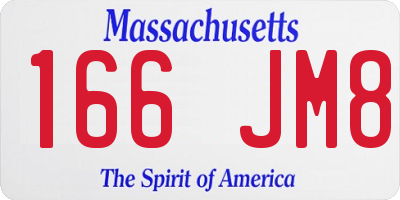 MA license plate 166JM8