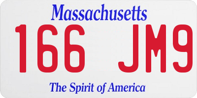 MA license plate 166JM9