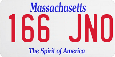 MA license plate 166JN0