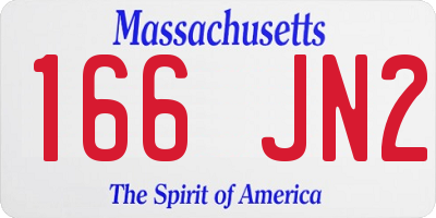 MA license plate 166JN2