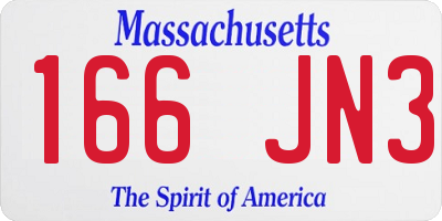 MA license plate 166JN3