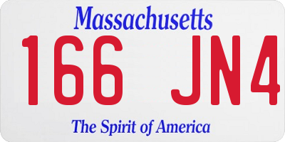 MA license plate 166JN4