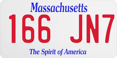 MA license plate 166JN7
