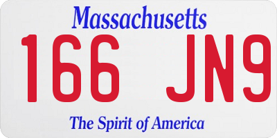 MA license plate 166JN9