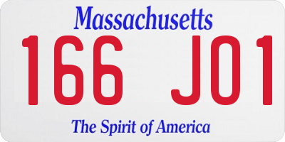 MA license plate 166JO1