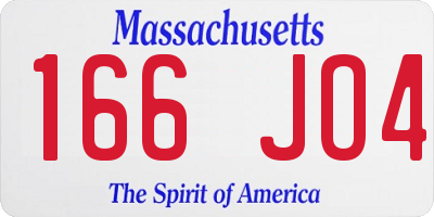 MA license plate 166JO4
