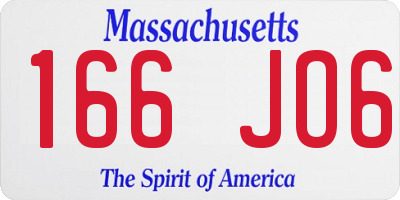 MA license plate 166JO6