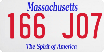 MA license plate 166JO7
