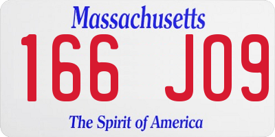 MA license plate 166JO9