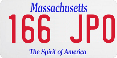 MA license plate 166JP0