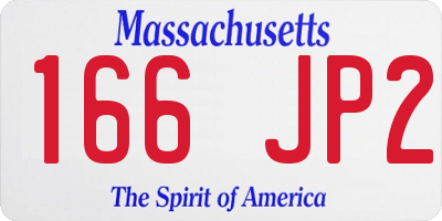 MA license plate 166JP2