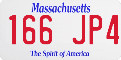 MA license plate 166JP4