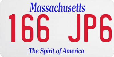 MA license plate 166JP6