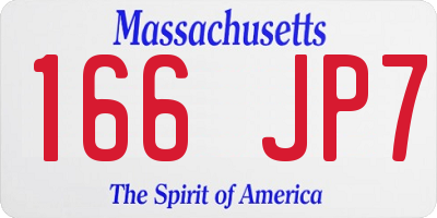 MA license plate 166JP7