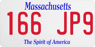 MA license plate 166JP9