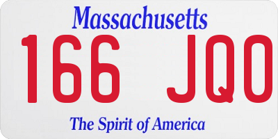 MA license plate 166JQ0