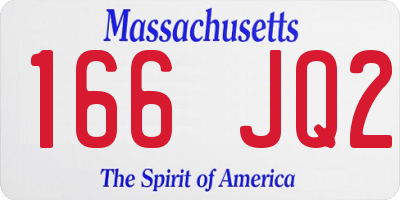 MA license plate 166JQ2