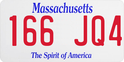 MA license plate 166JQ4