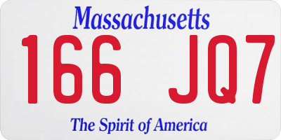 MA license plate 166JQ7