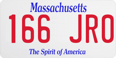 MA license plate 166JR0