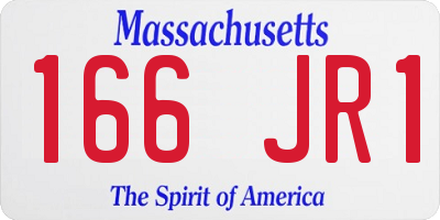 MA license plate 166JR1