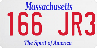 MA license plate 166JR3