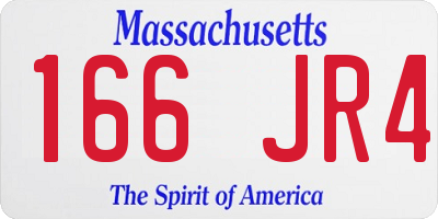 MA license plate 166JR4