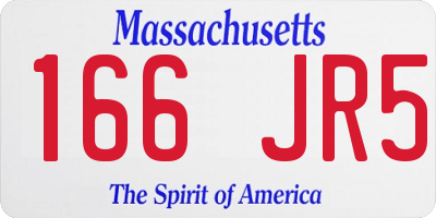 MA license plate 166JR5