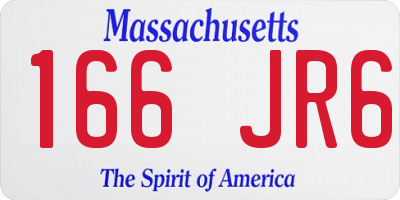 MA license plate 166JR6