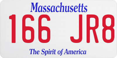 MA license plate 166JR8