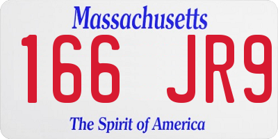 MA license plate 166JR9