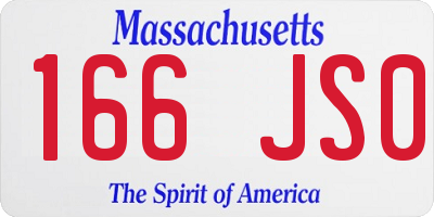 MA license plate 166JS0